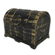 Decorative black and gold treasure chest on a white background