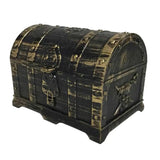 Decorative black and gold treasure chest on a white background