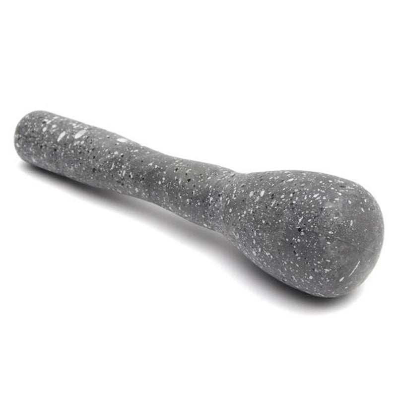 Gray speckled pestle on a white background
