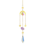Decorative hanging chain with geometric shapes on a white background