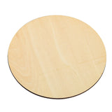 Round wooden cutting board on a white background