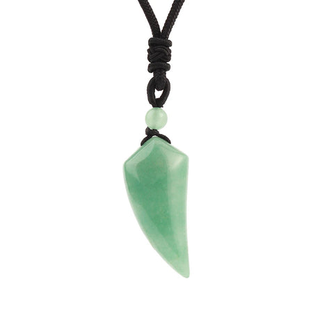 Green pendant necklace on a white background