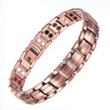 Rose gold bracelet with magnetic properties on a white background