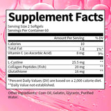 Supplement facts label with pink background