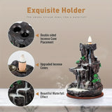 Exquisite incense holder with waterfall design on a neutral background