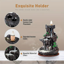 Exquisite incense holder with waterfall design on a neutral background