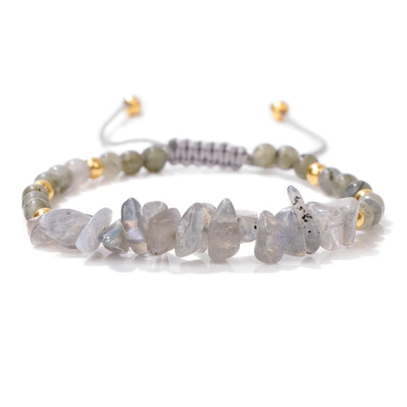 Bracelet with stone beads on a white background