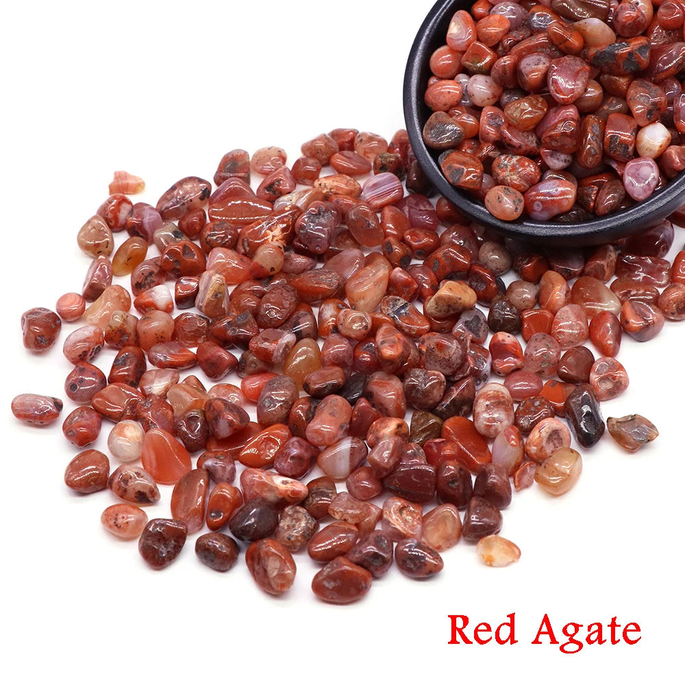 Red Agate stones with a black bowl 