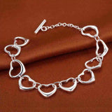 925 Sterling Silver Heart Chain Bracelet