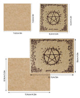 Dimensions of decorative paper with pentacle design and 'Good Luck' text