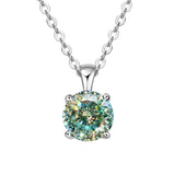 Green gemstone necklace on a white background