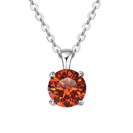 Orange gemstone necklace on a white background
