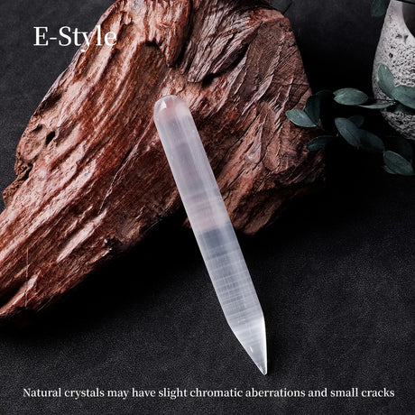 Crystal on a dark surface with 'E-Style' branding