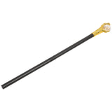 Black and gold cane on a white background
