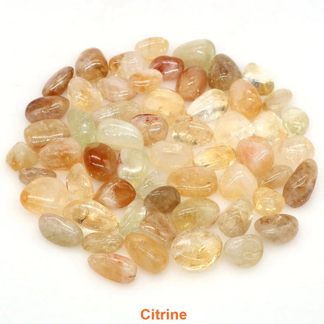 Citrine stones on a white background