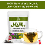 Hemp for U Liver Detox Tea package with a cup of tea on a white background