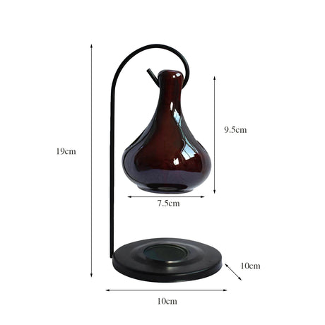Measurement chart of a decorative vase with dimensions labeled