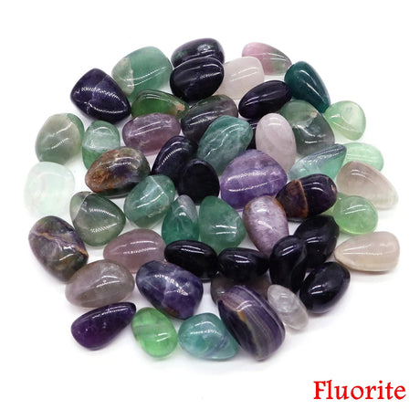 Collection of Fluorite stones on a white background