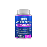 Bottle of skin whitening glutathione pills on a white background