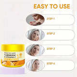 Turmeric and Vitamin C Face Cream with usage instructions on a white background