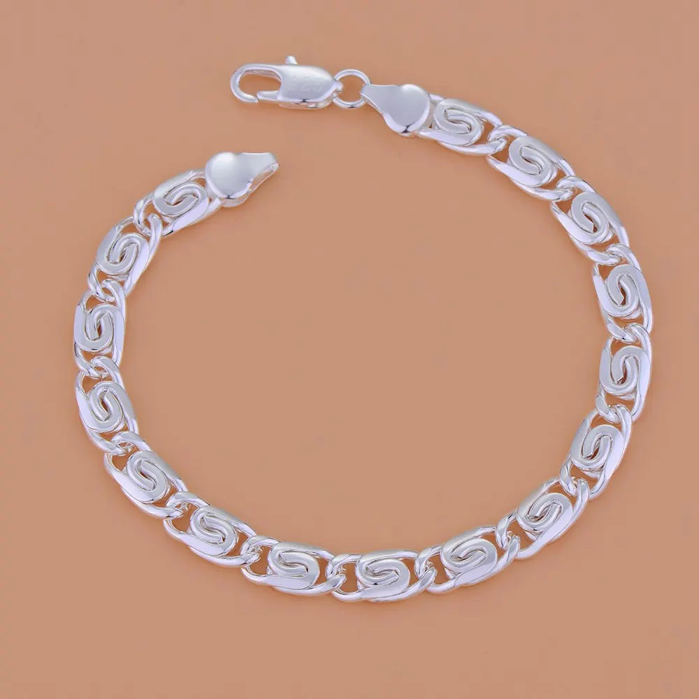 925 Sterling Silver Heart Chain Bracelet