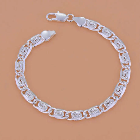 Pulsera de cadena con forma de corazón de plata de ley 925