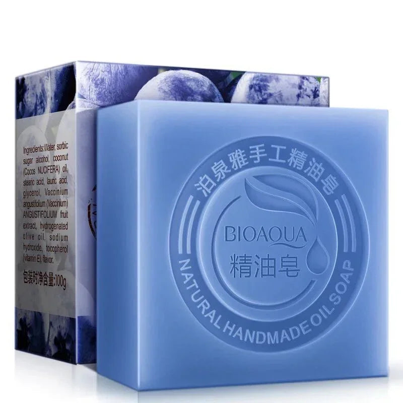 BIOAQUA natural handmade oil soap with packaging on a white background