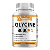 Supplement bottle labeled 'Glycine 3000MG' by Pslalae on a white background