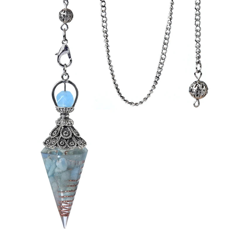 Necklace with a decorative pendant on a white background