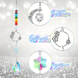 Colorful crystal pendant with rainbow beads on a gray background