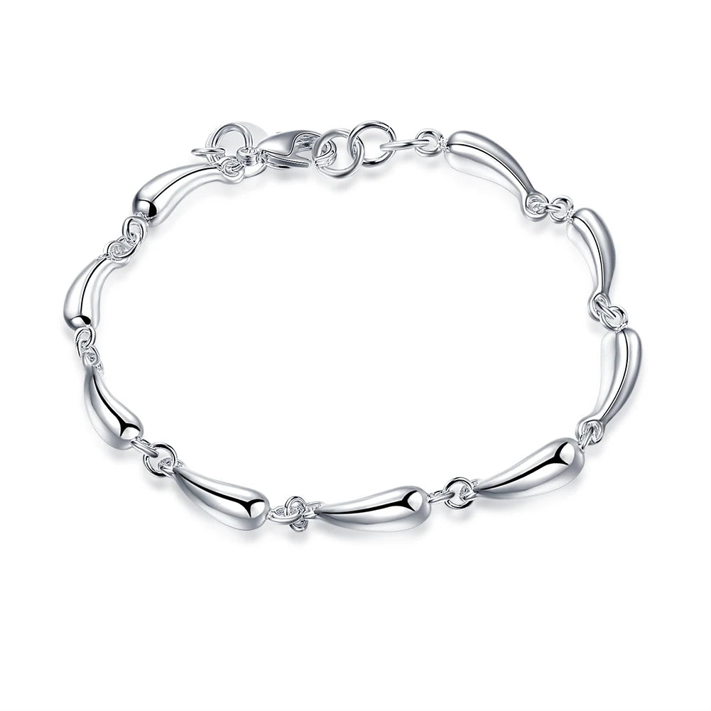 Silver bracelet on a white background