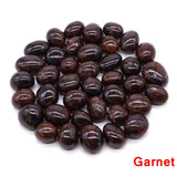 Collection of Garnet stones on a white background