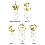 Set of four decorative hanging ornaments with different shapes and designs on a white background.