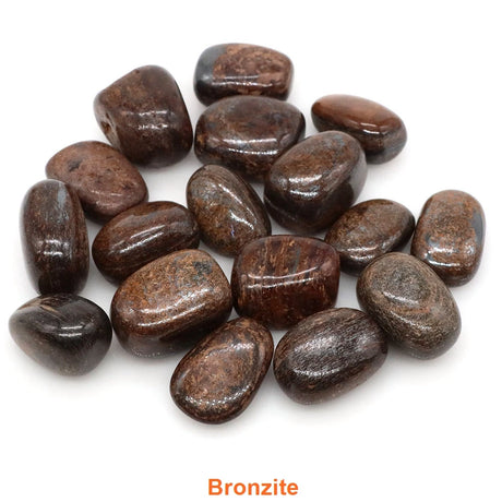 Bronzite stones on a white background