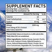 Supplement facts label with mountainous background