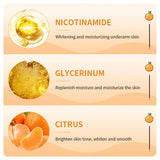 Product packaging with ingredients and benefits listed on a beige background