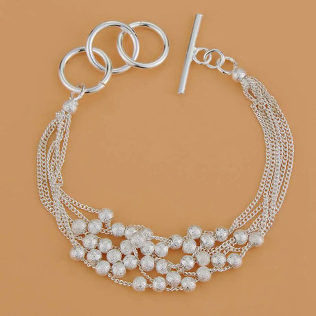 Pulsera de cadena con forma de corazón de plata de ley 925