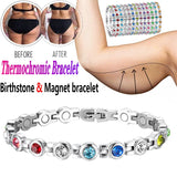 Thermochromic bracelet with birthstone and magnet design on a white background
