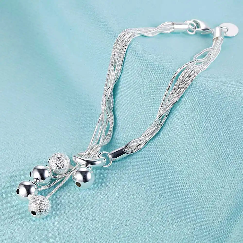925 Sterling Silver Heart Chain Bracelet