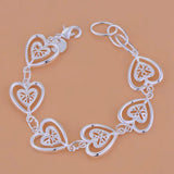 925 Sterling Silver Heart Chain Bracelet