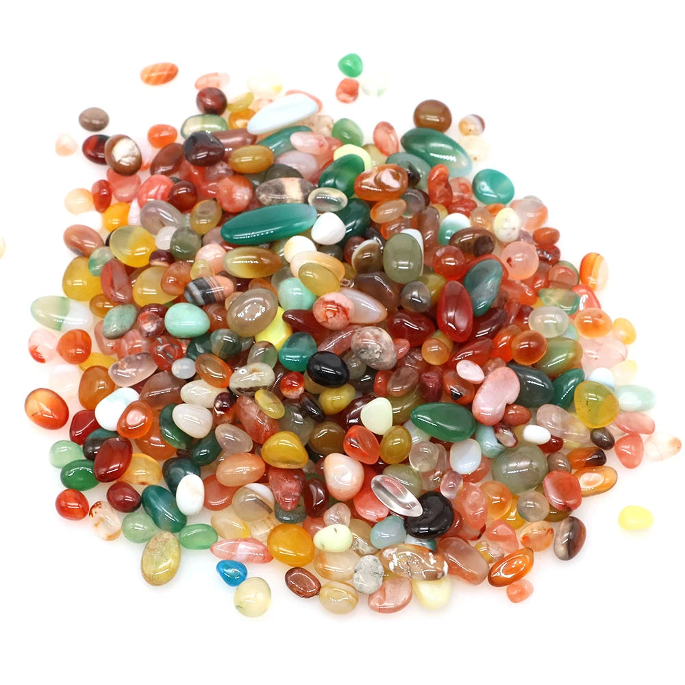 Colorful stones with a white background