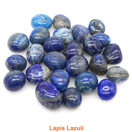 Collection of Lapis Lazuli stones on a white background