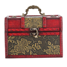 Decorative jewelry box with floral patterns and a red border on a white background