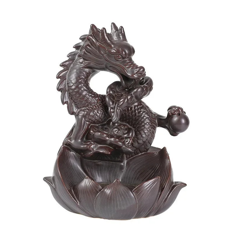 Decorative dragon sculpture on a white background