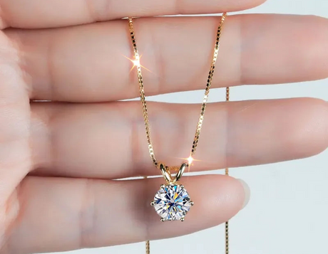Moissanite Solitaire Pendant in 925
