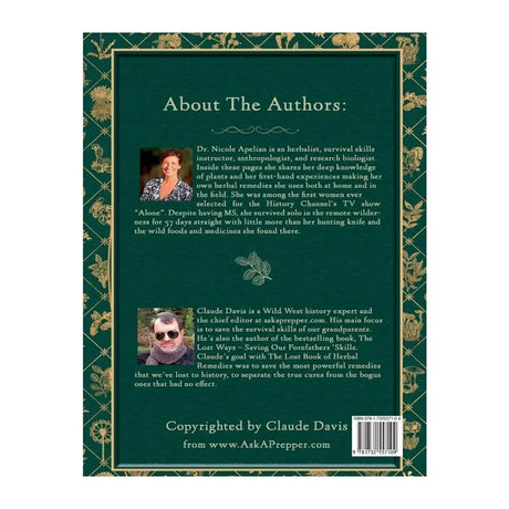 Book back cover with text about authors Dr. Nicole Apelian and Claude Davis, featuring their images and brief biographies.