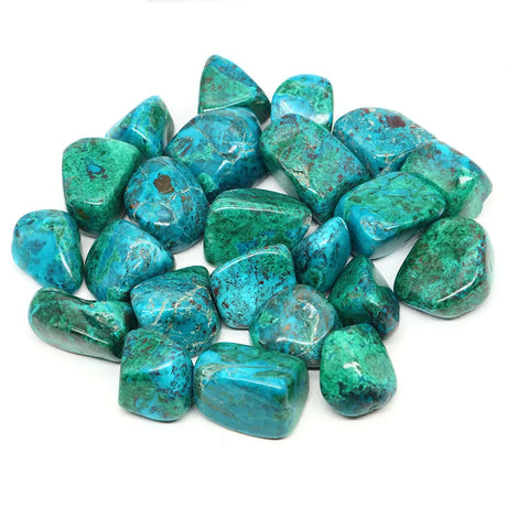 Turquoise stones on a white background