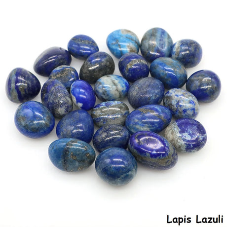Collection of Lapis Lazuli stones on a white background
