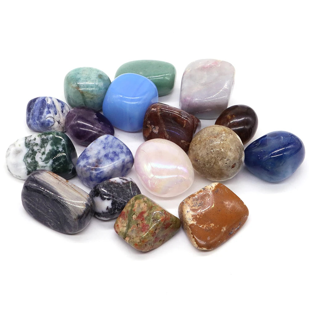 Collection of stones in a white background.