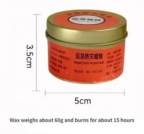 Red cylindrical container with gold lid, showing dimensions and weight information on a white background.